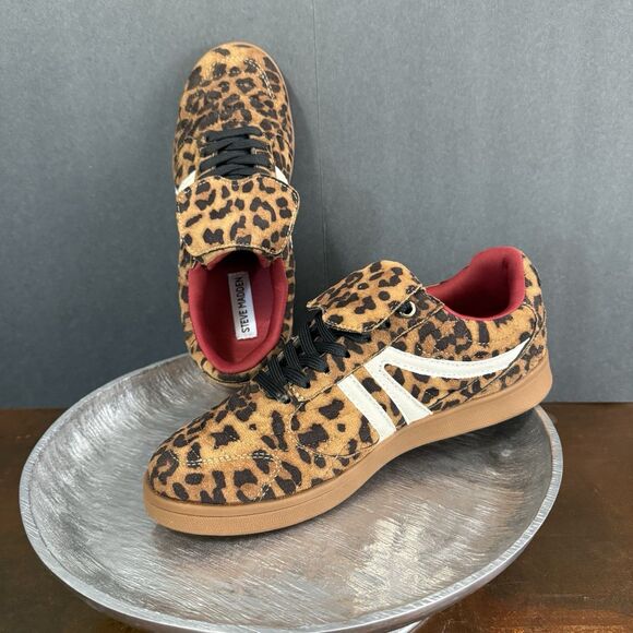 Streetwear Edgy Steve Madden Women Madrid Leopard Sneaker Size 7.5 Bujee Glam - Picture 11 of 16